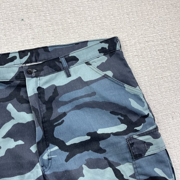VTG Big Al Military Blue Camo Cargo Shorts Size 42 Baggy Y2K Skater Canada Made* - Picture 3 of 16